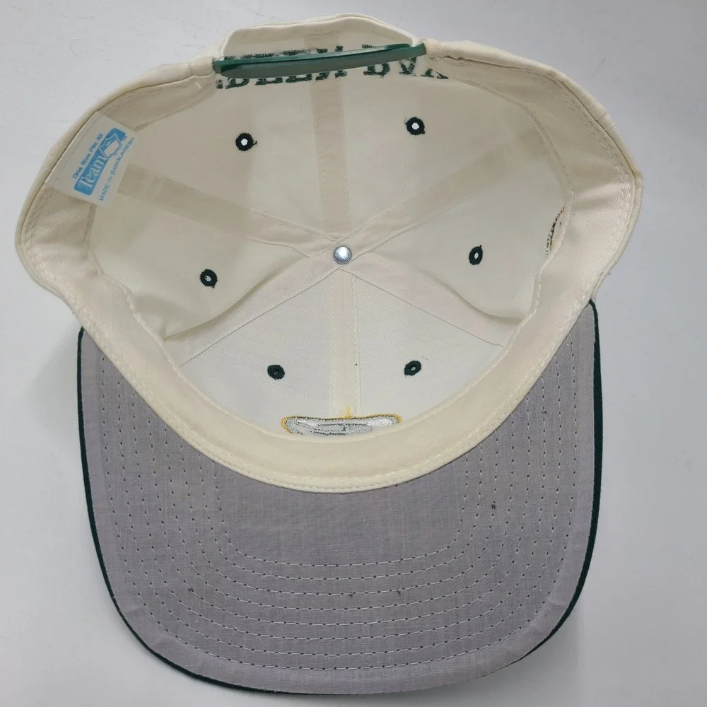 Vintage Green Bay Packers Hat Snapback Logo 7 White Green NFL Football Script